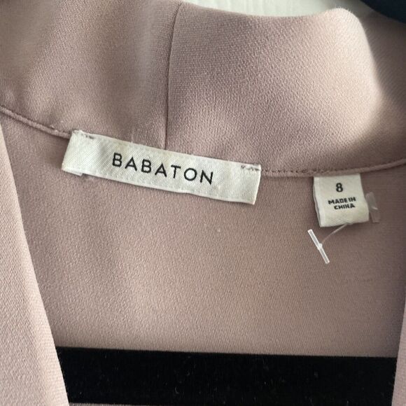 Babaton Aritzia Phoenix Dress Dusty Mauve Pink Faux Wrap Dress Size 8 - Picture 2 of 10